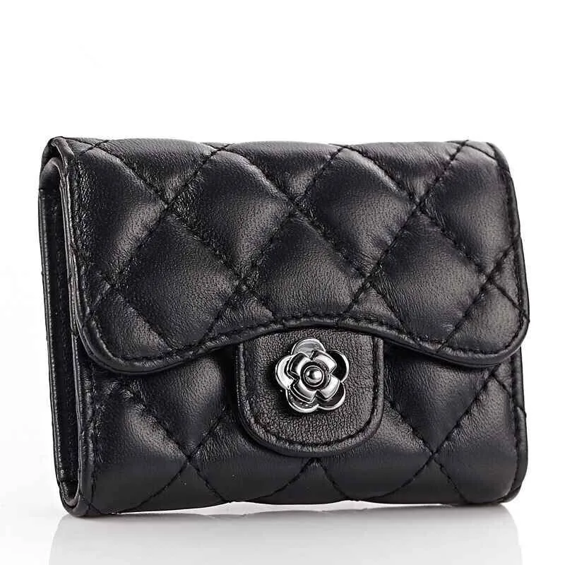 Женский маленький кошелек из овечьей кожи короткий дизайнерский высокого