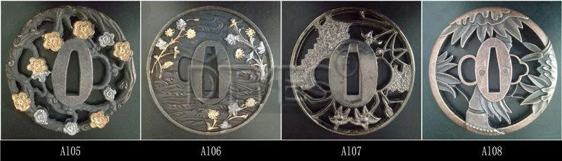 Сплав японские аксессуары для мечей Tsuba Красивая защита для катаны вакизаши Танто 3,2 см ширина(около хабаки) лезвие Al01-Al32