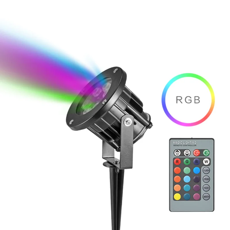 Konesky 12 Вт RGB прожектор для газона Точечный светильник лампа с дистанционным