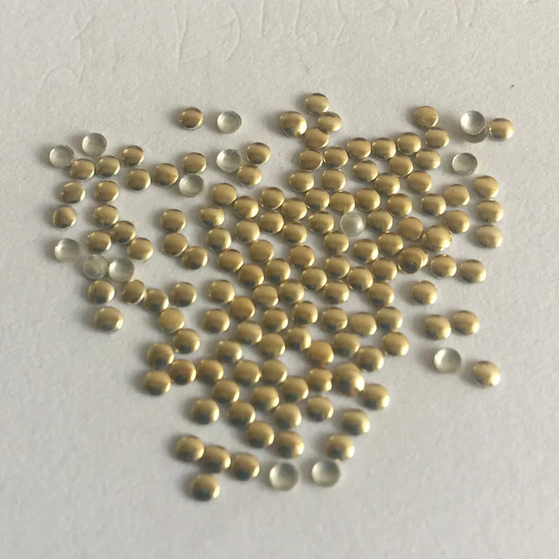 Новые 2*2 мм Золотые круглые плоские задней панели горячей фиксации с нажимной