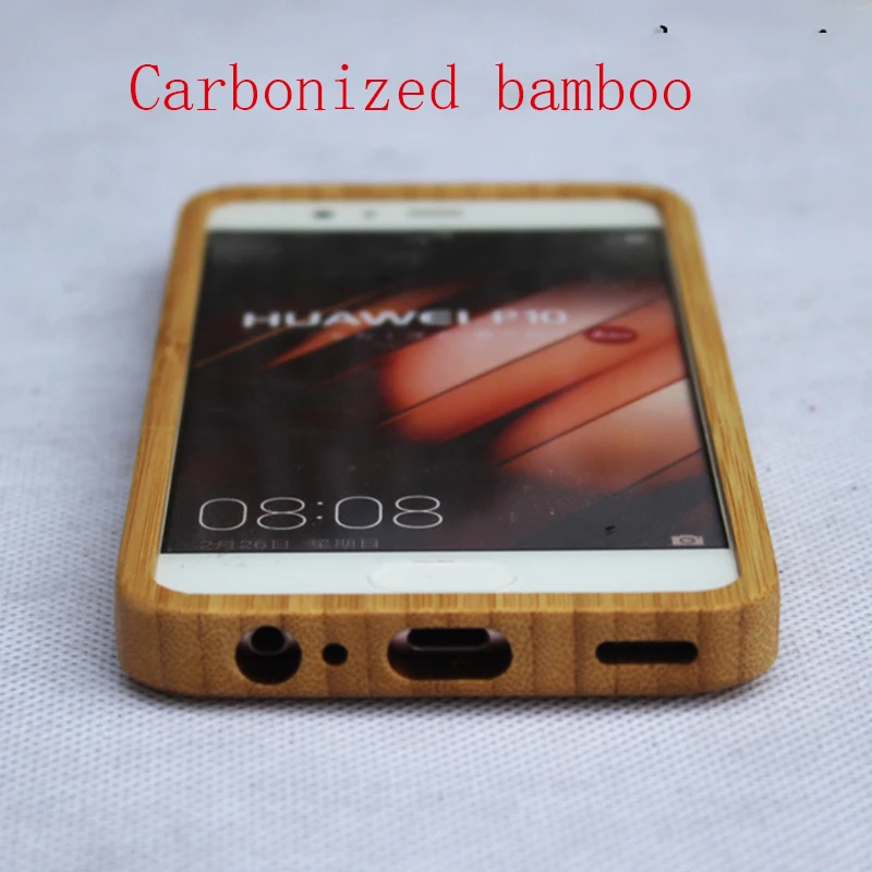 2018 Роскошные для Huawei Ascend P10 случае qimei натурального бамбука и дерева Shell обложка