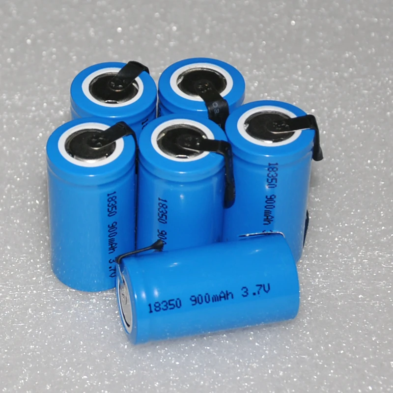 2 шт 3,7 v INR 18350 перезаряжаемый литий-ионный аккумулятор 900MAH для светодиодный фонарик и динамик