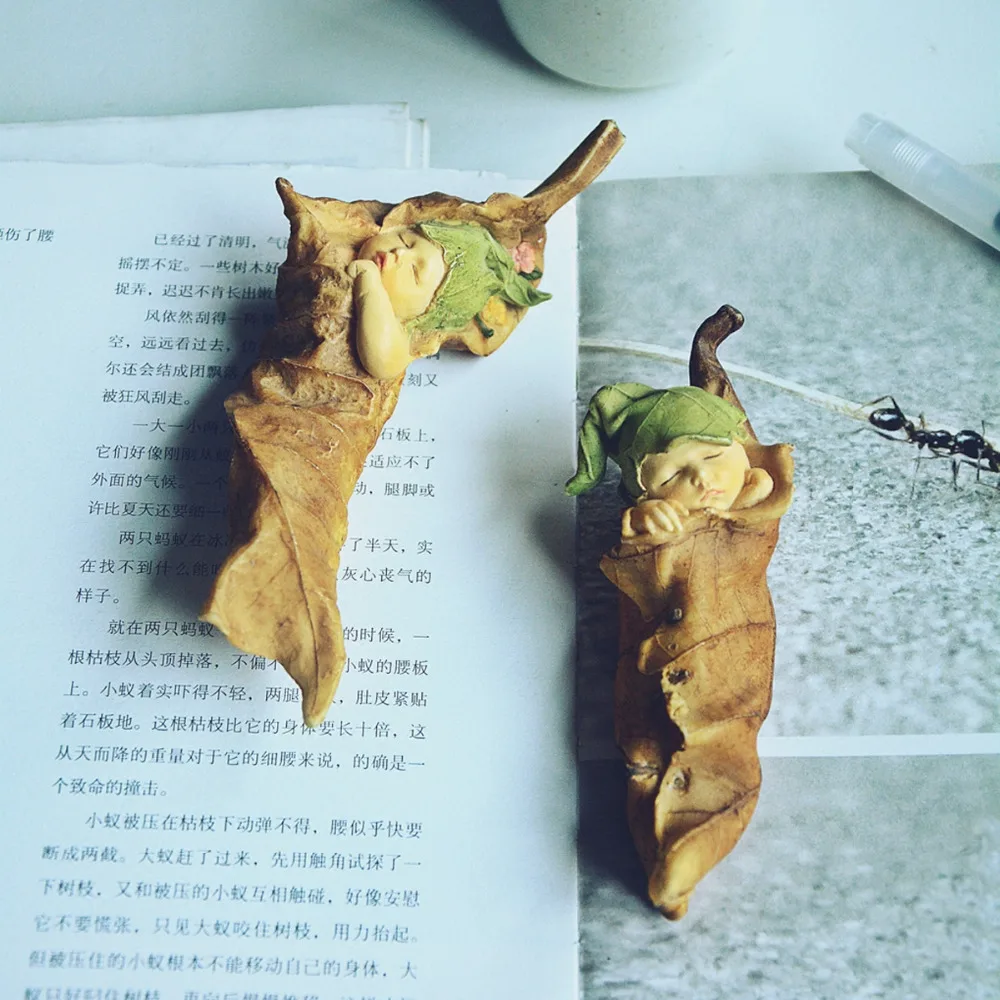 Новый милый мини ребенок спящие листья эльф Кукла Смола сад украшения домашний