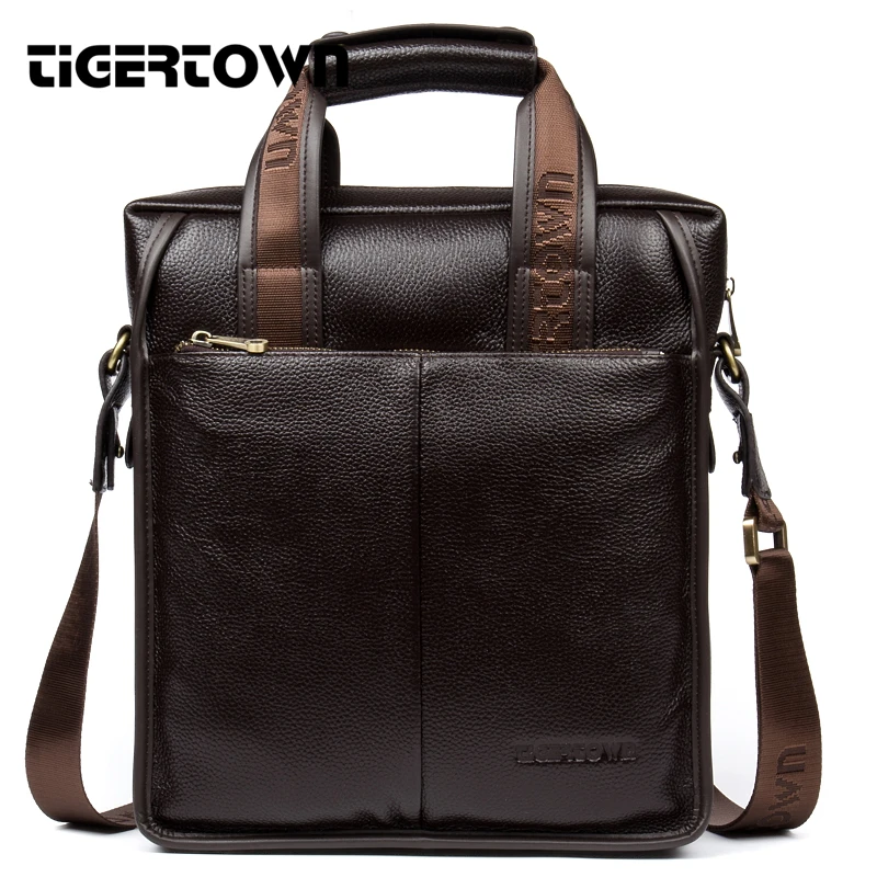 Мужская сумка мессенджер TIGERTOWN из 100% натуральной воловьей кожи на плечо для