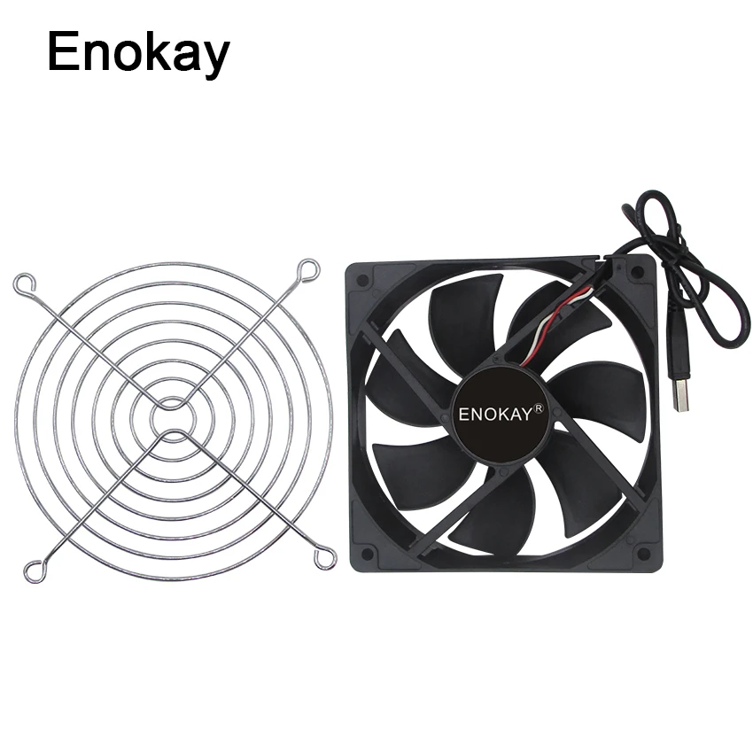 Enokay 1 шт. DC 5 В USB 80 мм 120 80x80x10 80x80x15 120x120x25 8010 8015 12025 кулер Бесщеточный вентилятор