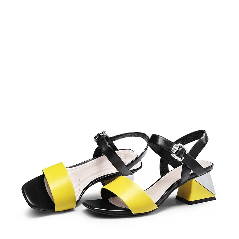 2017 г. женская летняя обувь из натуральной кожи модные туфли на высоком каблуке с