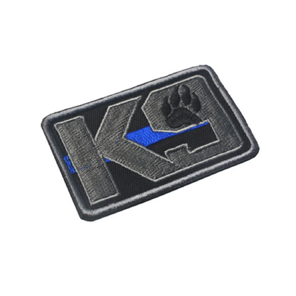 Thin Blue Line K9 Embroidery Patch For Search And Rescue Military Tactical Patches Emblem Appliques Embroidered Badges