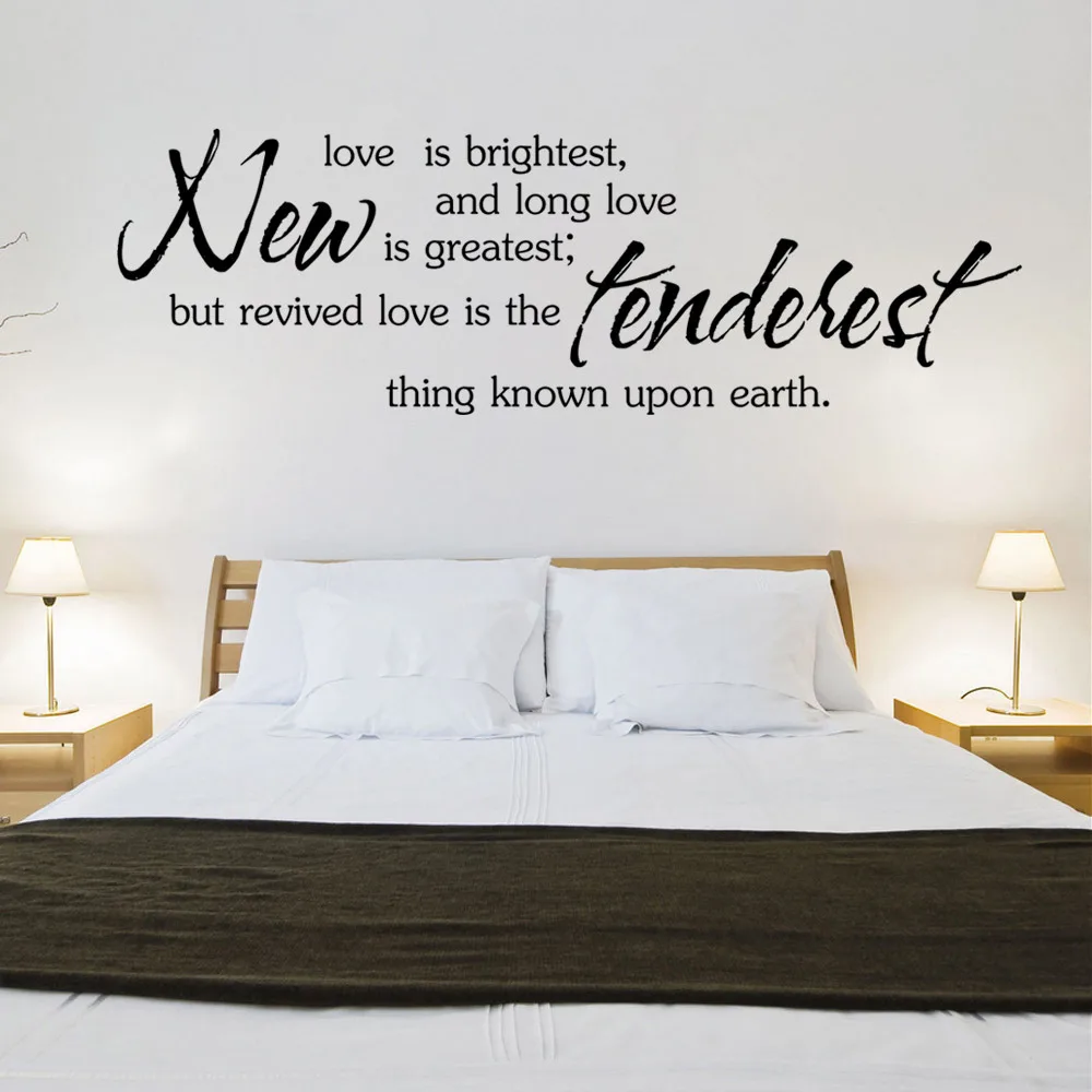 

YOYOYU Wall Decal Home Decoration Fashion Quotes love is brightest PVC Removable Living room Wall Stickers Interior BedroomBB-10