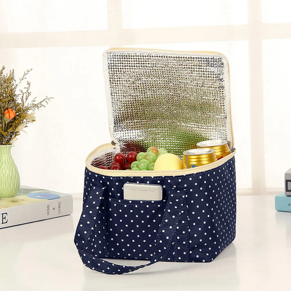 Изолированный чехол для пикника из холодной ткани в полоску переносной