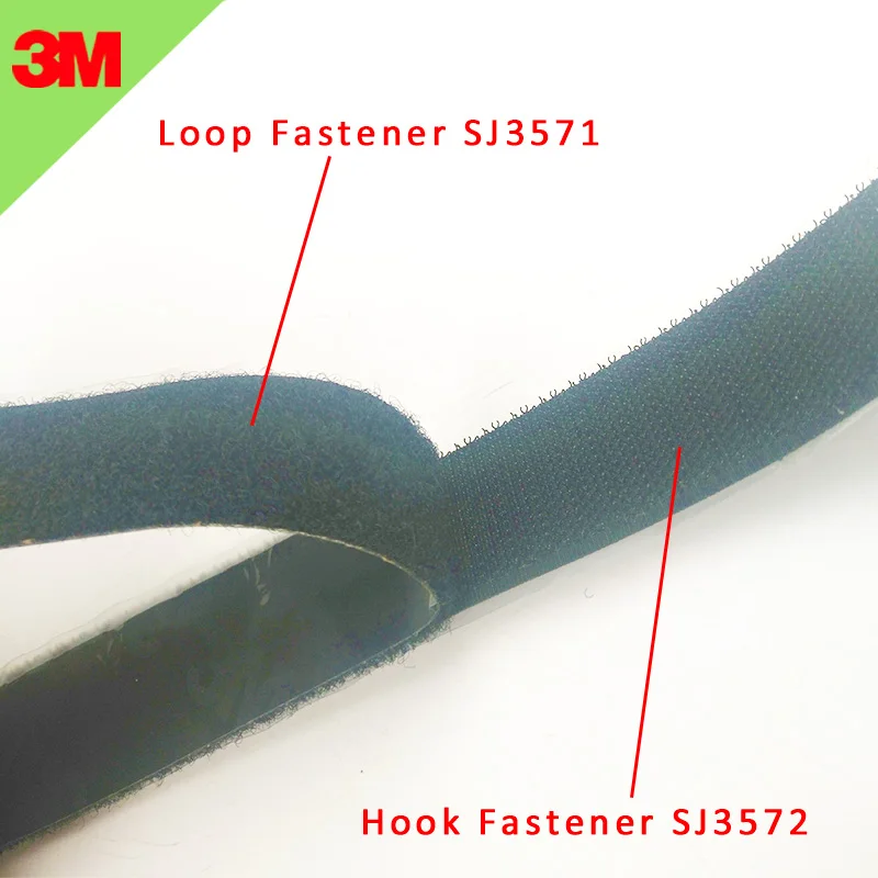 

3M SJ3571 и SJ3572 перекрывающаяся ткань, высокая производительность, акриловая клейкая лента с крючком и петлей, черная застежка 3 м, ширина 1 дюйма