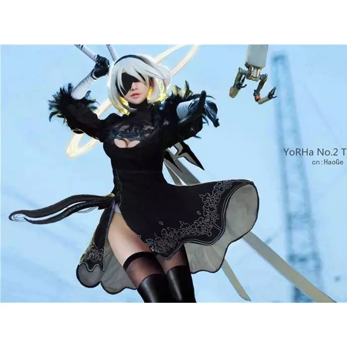NieR Automata 2B девушка косплей платье сексуальный наряд аниме игровой костюм женский