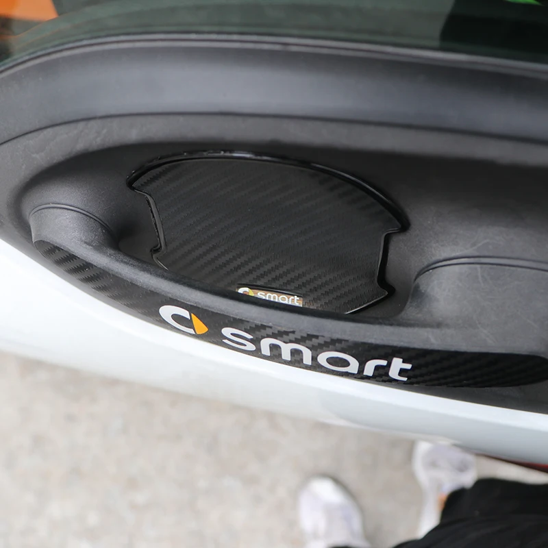 Для smart 451 453 fortwo forfour углеродное волокно стиль внешняя дверь чаша наклейка логотип