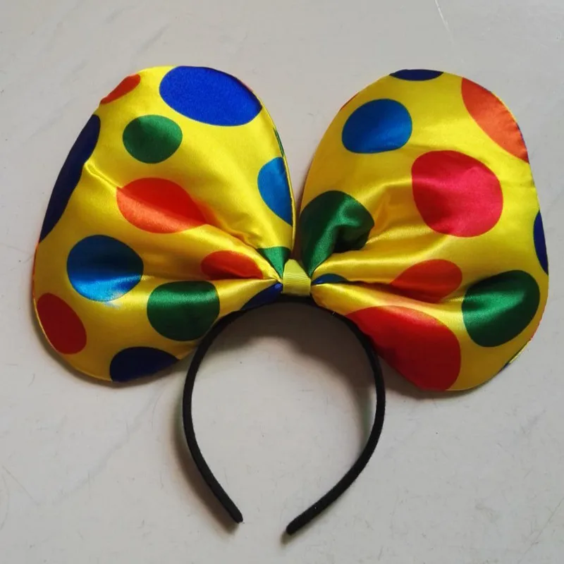 

10pcs hairband clown Circus Polka Dot Bow Headband girls boy Birthday Party Children Kid Costume Mouse Ears Head Ornament