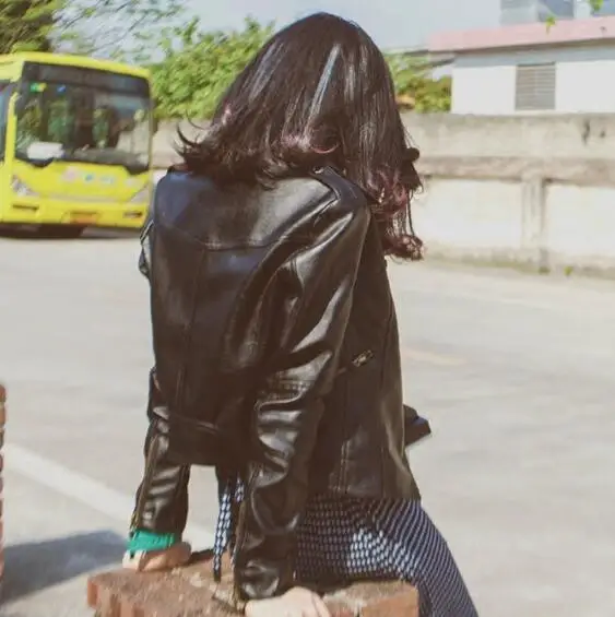 Кожаные куртки женские мотоциклетные кожаные 2018 корейские весенние модные