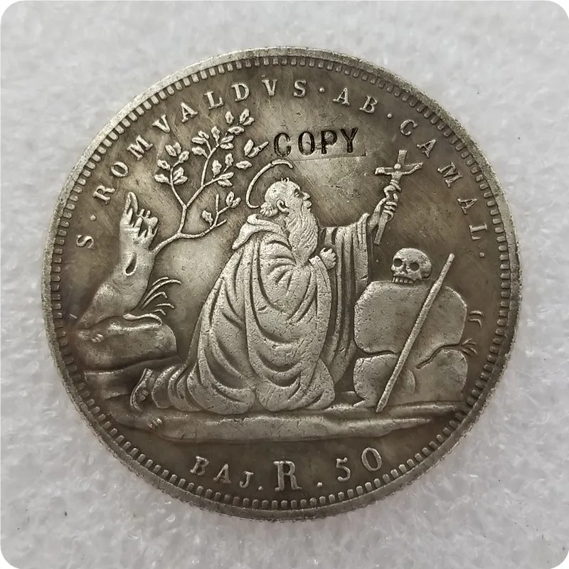 Итальянские Штаты 1834 50 байонки Грегори шестнадцать копии монет копия