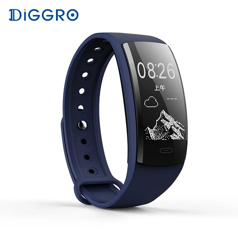 dark blue Diggro QS90 умный Браслет для измерения артериального давления монитор сердечного ритма Монитор кислорода в крови IP67 фитнес-трекер для Android IOS VS QS80 - Цвет: dark blue
