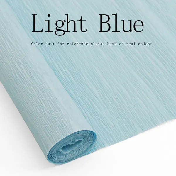 Light Blue 50 см* 250 см Дети DIY морщин бумага оберточная бумага украшения оригами цветок Скрапбукинг креп бумага - Цвет: Light Blue