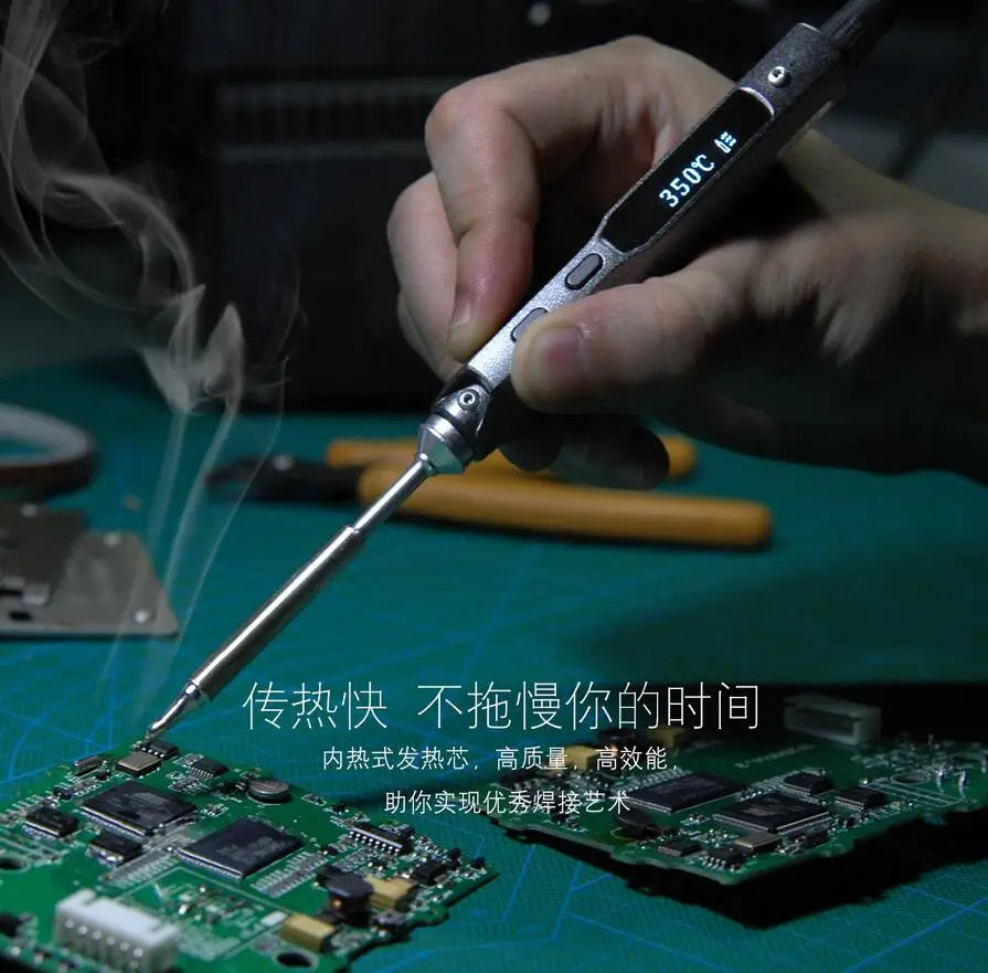 Мини TS100 цифровая паяльная станция Утюг OLED программируемый Интерфейс DC5525 встроенный STM32 чип