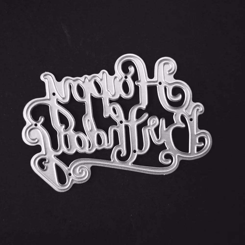 

Happy Birthday Balloon Metal Cutting Dies Stencil DIY Scrapbooking Album Stamp Paper Card Embossing Crafts Decor