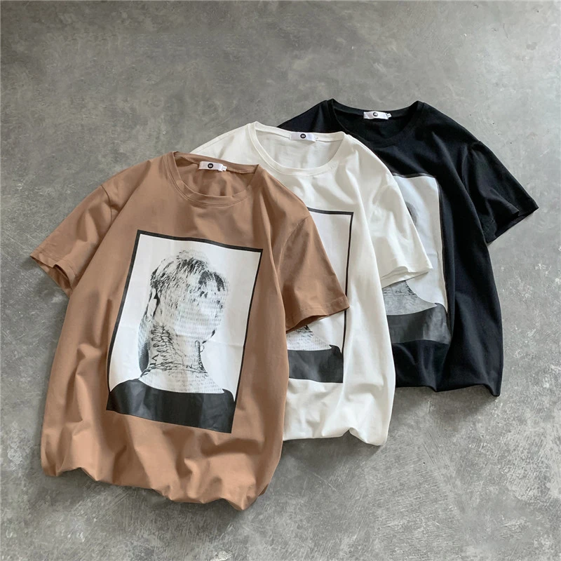 Мужские Забавные футболки с коротким рукавом мужские принтом персонажа 5xl