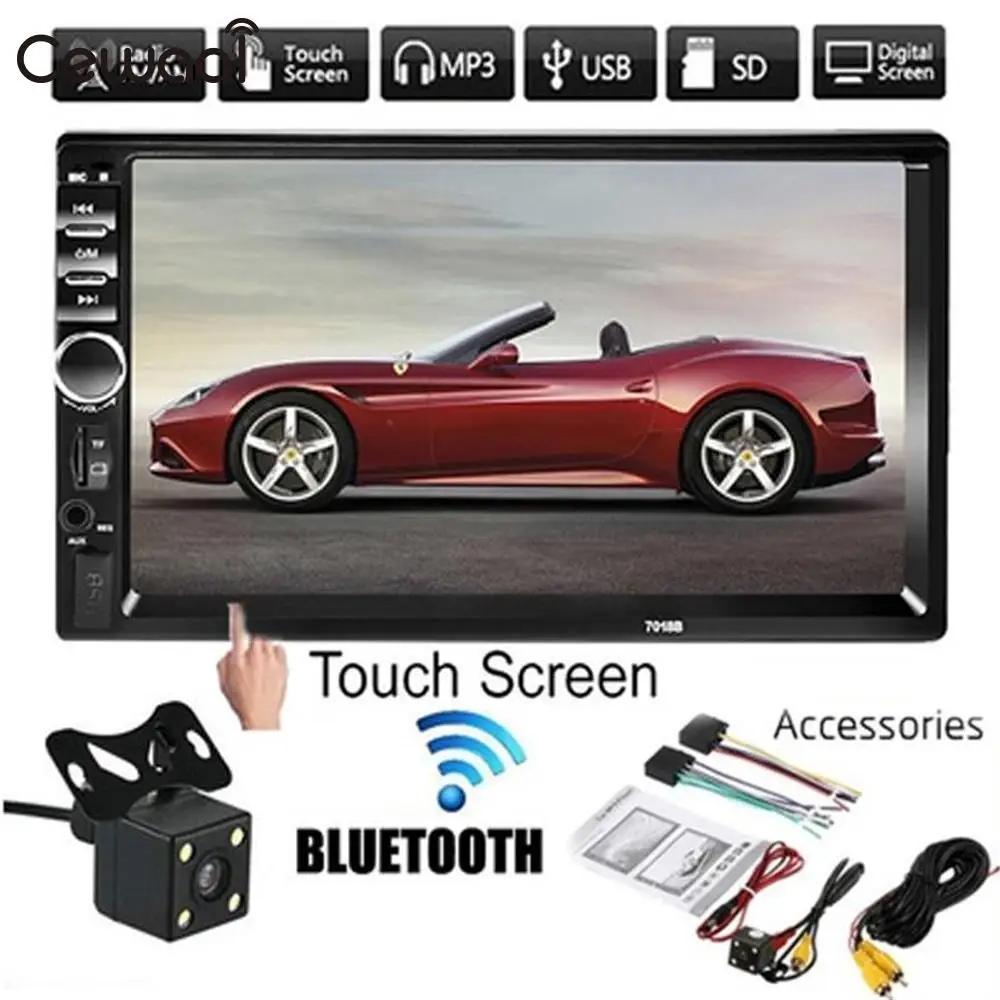 Cewaal Универсальный 7 дюймов Сенсорный экран 2 в HD Bluetooth FM радио MP3 MP5 плейер AUX