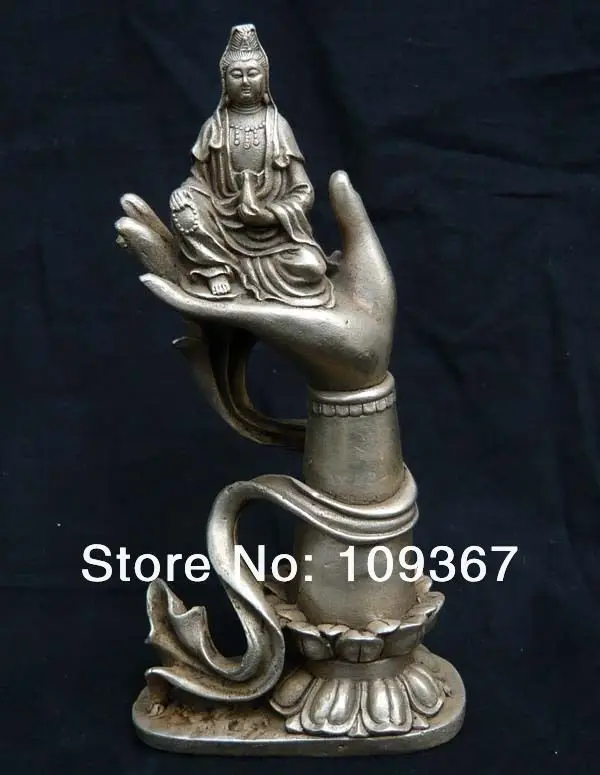 Бутик медитация тибет буддийского серебряная будды ручной StatueTibet буддийской