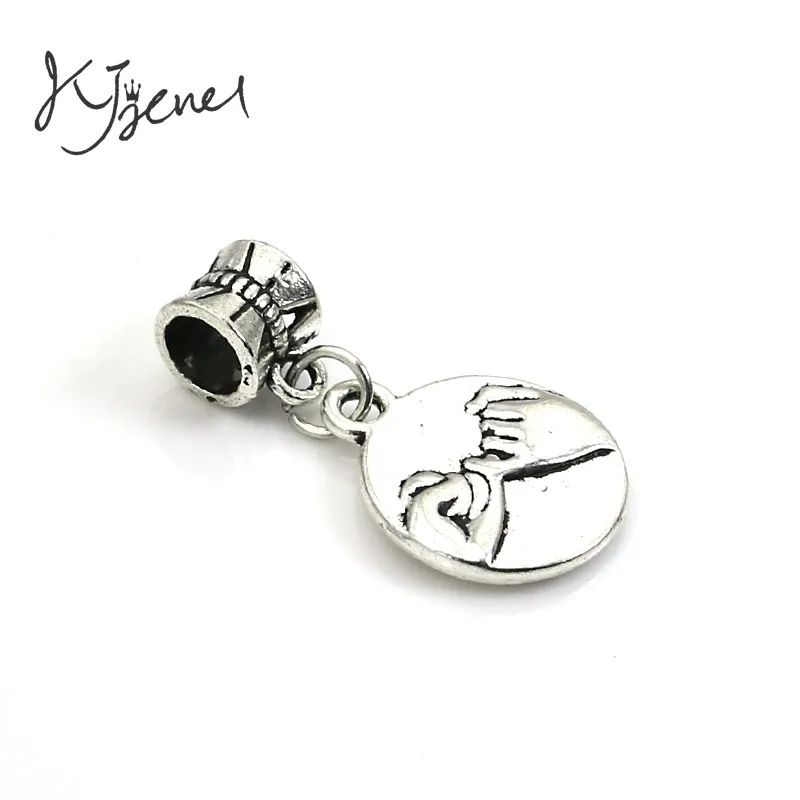 

5 шт./лот тибетские посеребренные бусины обещания Pinky для шармов европейские шармы браслет ювелирные изделия Diy ювелирные изделия ручной раб...