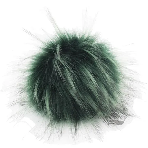 Dark Green Мех животных Ling DIY 12 шт. искусственный мех енота 11 см пушистый помпон мяч для шляпа шапочка интимные аксессуары для женщин брелок - Цвет: Dark Green