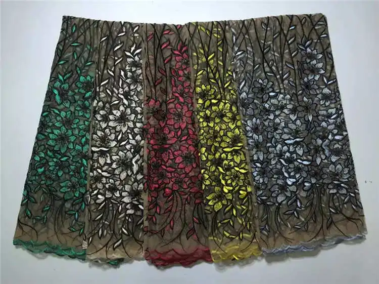 3D Цветы Вышивка Кружево Ткань принт для свадьбы французский Свадебные 5 ярдов/шт