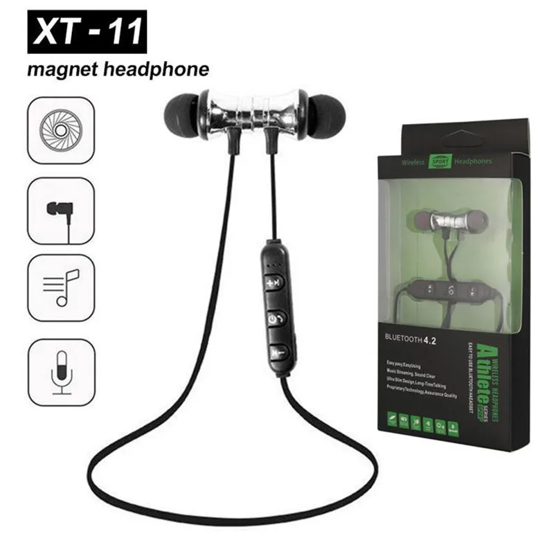 XT11 беспроводные наушники Легкие беговые стерео магнитные Bluetooth V4.1 с