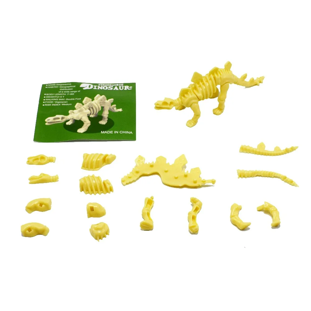 4 шт. различные виды собранные Allosaurus Diplodocus динозавр модель скелета DIY игрушки для