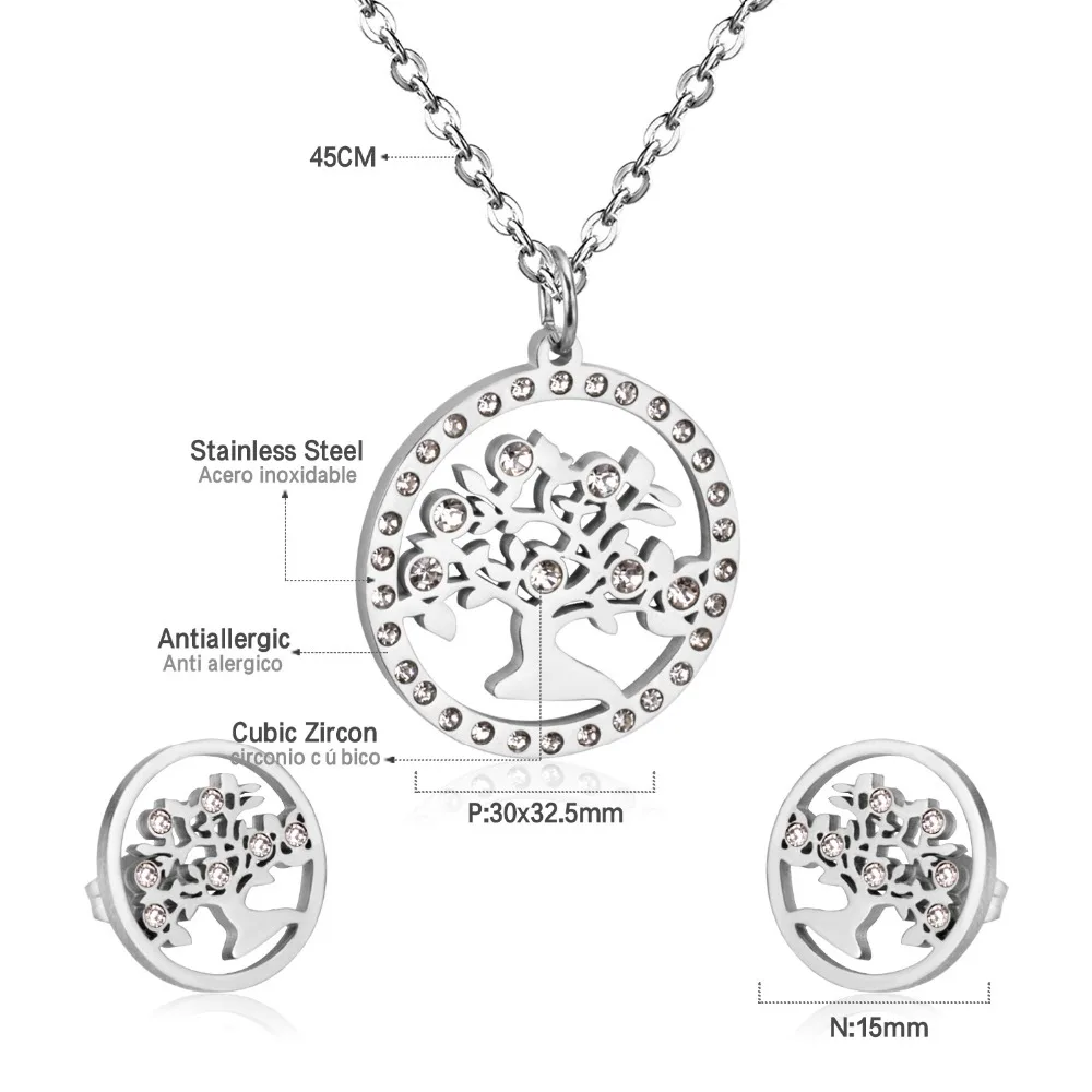 Комплект ювелирных изделий из Кубического циркония LUXUSTEEL классические украшения
