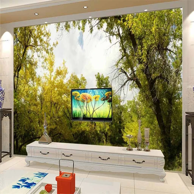 

beibehang Personalized custom wallpaper mountain landscape woods sofa bedroom bedroom TV backdrop papel de parede 3d paisagem