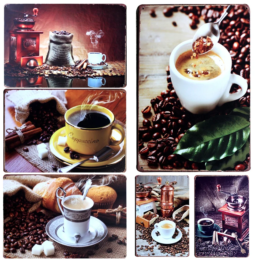 Кофе Тема Металл Олово табличка для кафе/кофе магазин Настенный декор