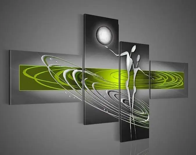 

Green And Black White Dancer Abstract figure oil painting modern Hand painted oil painting Canvas Wall decor
