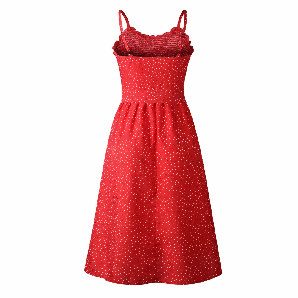 New 2019 Spring Women Sexy Backless Printed Dress Front Button Loose Dresses | Женская одежда