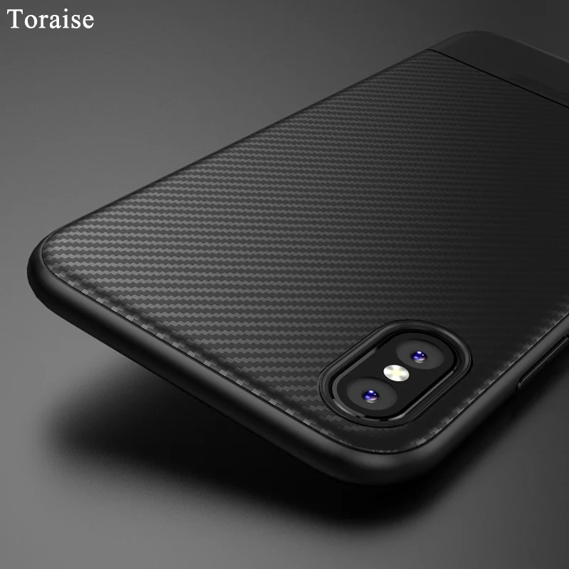 Мягкий чехол Toraise из ТПУ для iPhone X Тонкий силиконовый углеродного волокна 7 8Plus