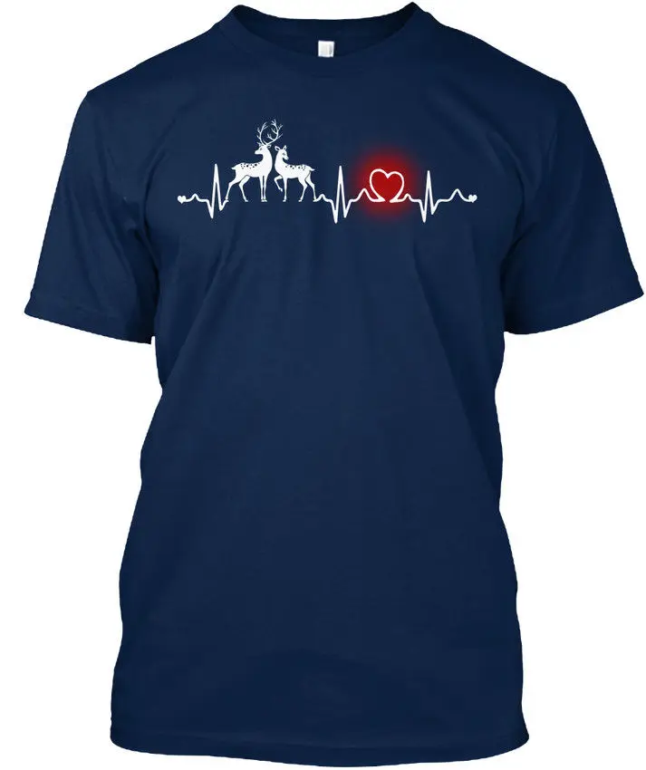 

2019 New Design Summer Short Sleeve Men Homme Camisetas Hip Hop T Shirt Deer Heartbeat Stylisches T-Shirtstriped T Shirt