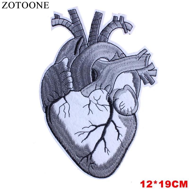 ZOTOONE 5PCS/Lot Big Heart Embroidered Patches for Clothing Punk Biker Rock Iron on Motorcycle Jacket Back Jeans Bags A | Дом и сад