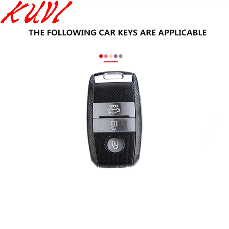 Carbon fiber silicone Remote Key Shell Case Fob 3 Buttons Leather Protector Cover For Kia RIO K3 K4 K5 Sorento Sportage Car | Автомобили и