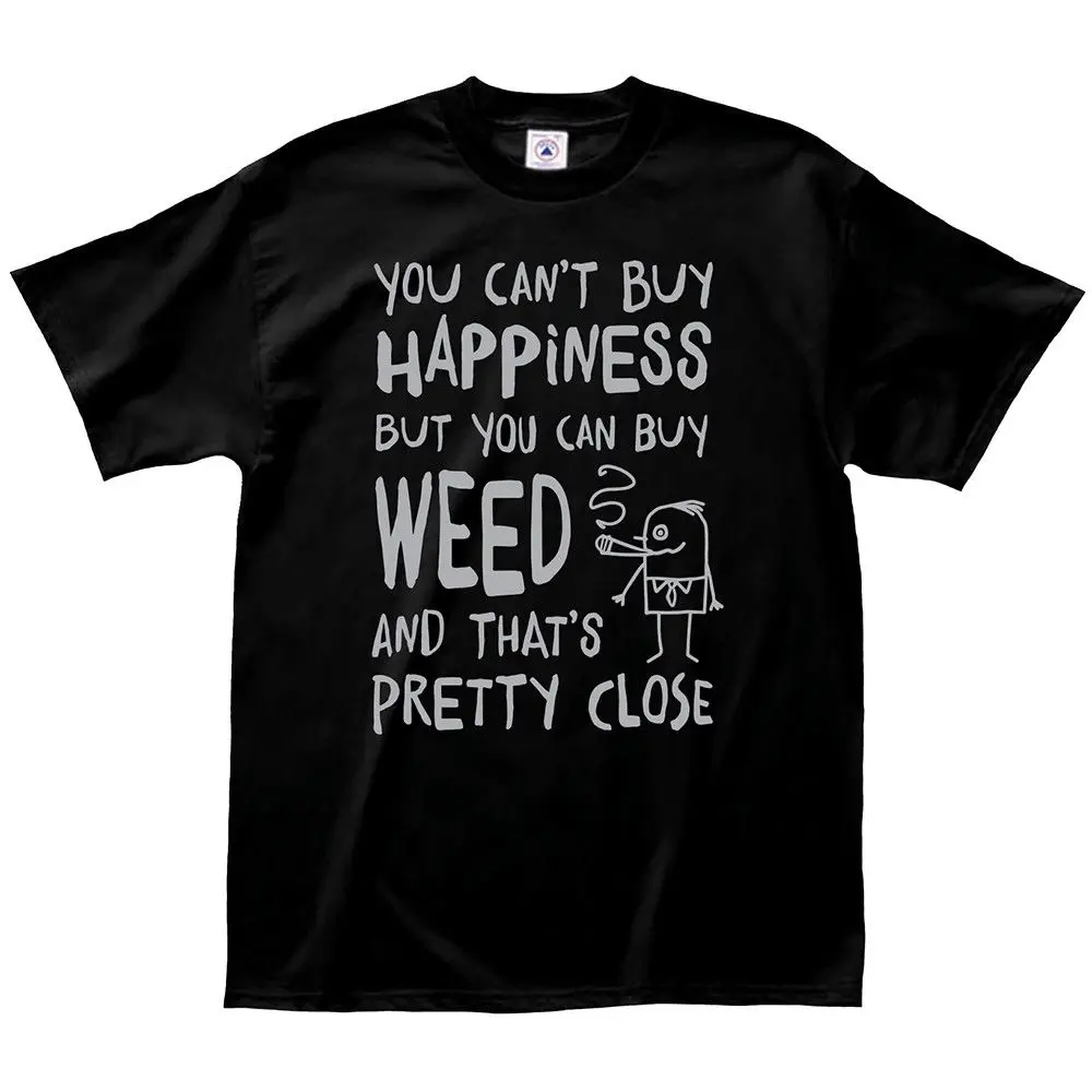 Мужская футболка с принтом Happy Pot Leaf 420 летняя брендовая Homme 2019|Мужские футболки| |