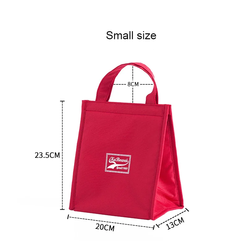red small size Стильная портативная Термосумка для обедов, сумка для пикника, ледяные банки, держатель для вина, изолированная сумка для шоппинга, термос для еды, напитков, крутая сумка - Цвет: red small size