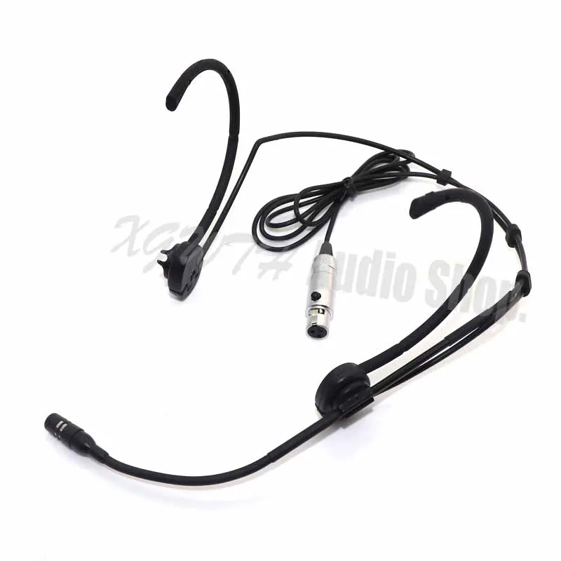 Pro Foldable Head Wearing Dual Hook Head Headset Microphone Cardioid Condenser Mic For Shure Sennheiser Wireless Mic System