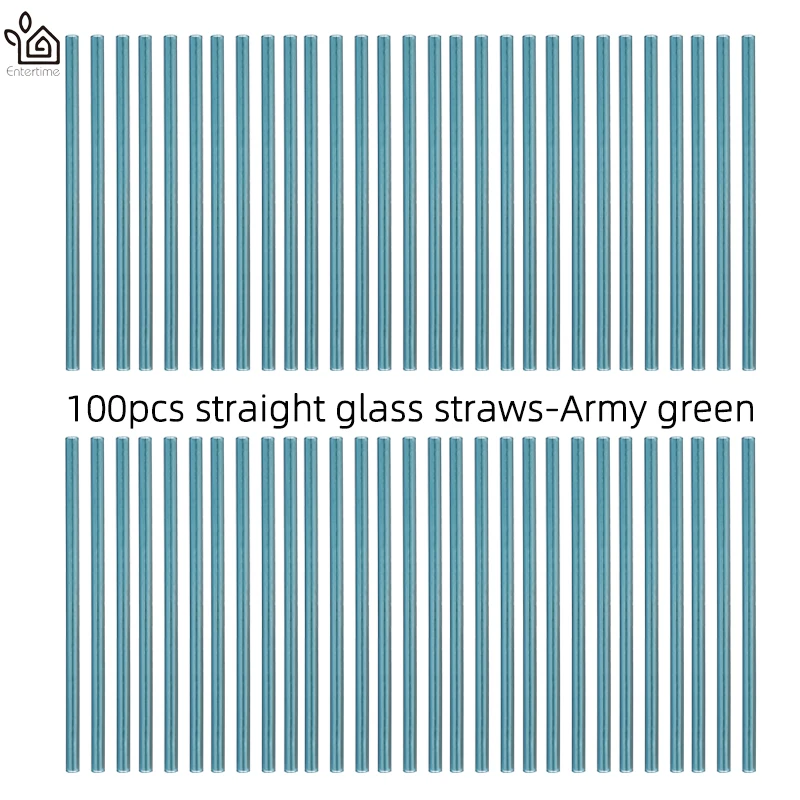 Энтертайм 100 шт./лот соломинки из боросиликатного стекла прозрачные прямые 20 см x 8