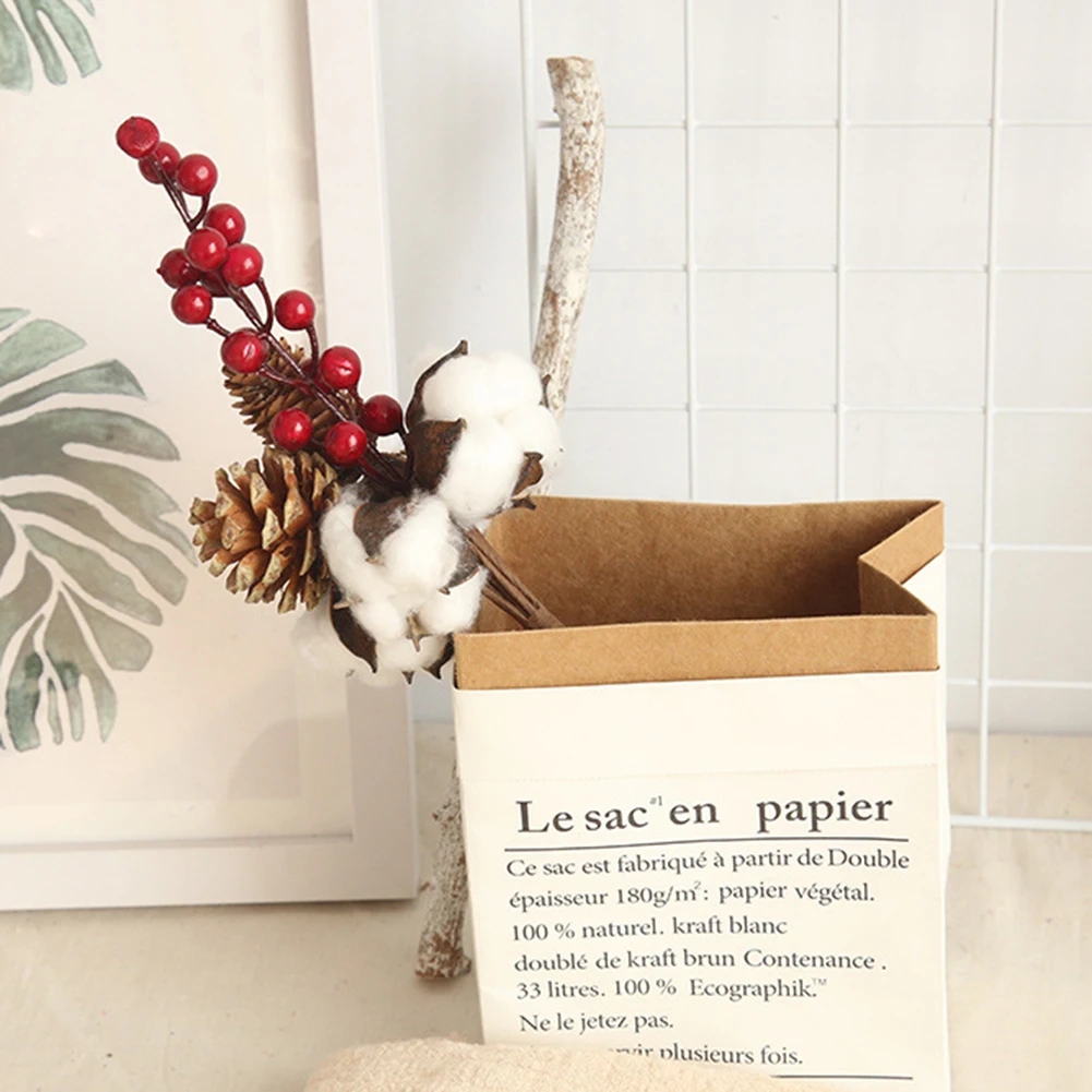 1 шт. искусственный капок натуральный сушеный цветок ветка из хлопка свадебное