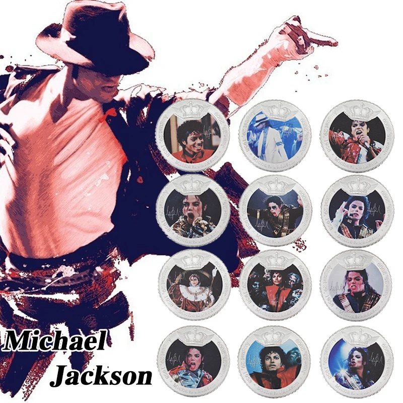 Памятная монета King of Pop с серебряным покрытием 12 шт./компл.|king pop|king setset |