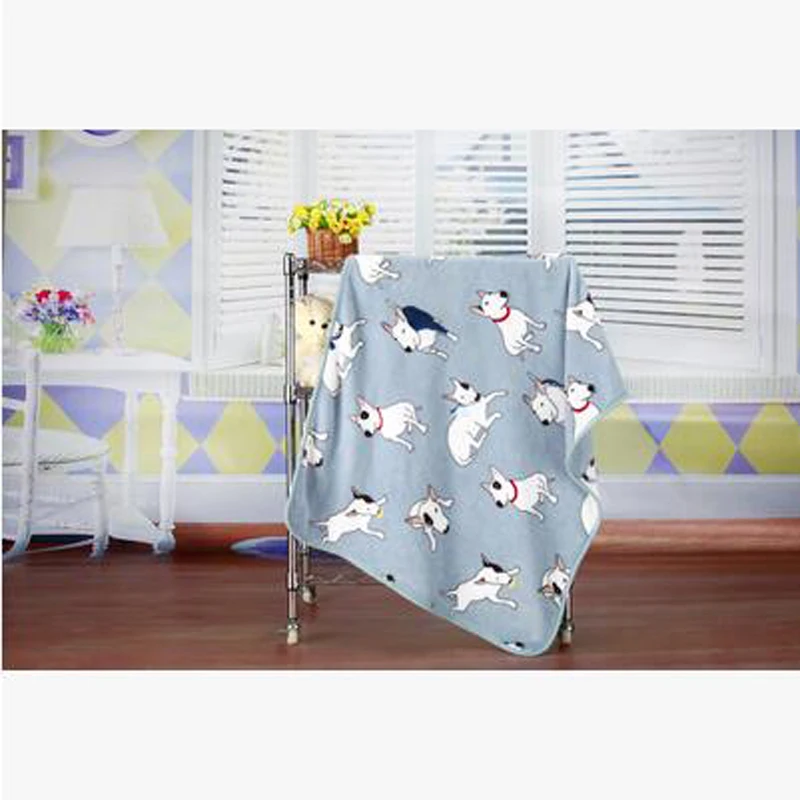 Японский мультфильм коралловый флис теплое одеяло кошка собака 100x80 см терьер