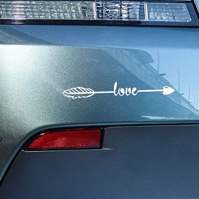 

YJZT 14.3CM*2.2CM Love Arrow Car Sticker Vinyl Safety Decal Black Silver C10-02195