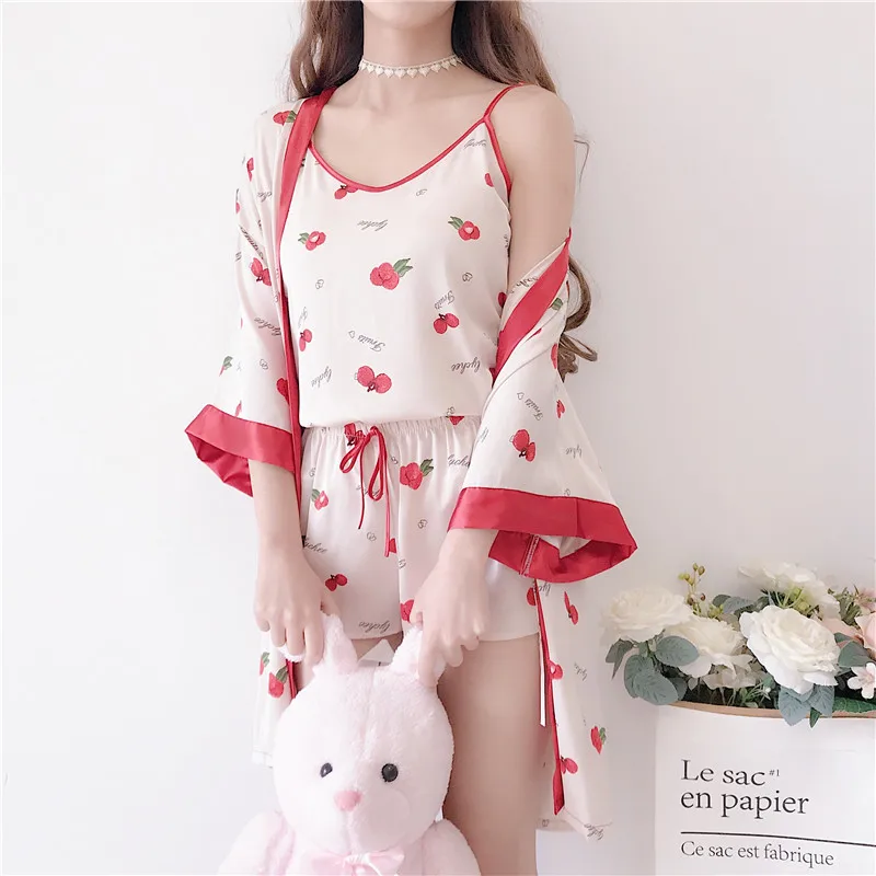 Pijama verano mujer 2019 летние женские пижамы Шорты пижамные штаны пижама из трех