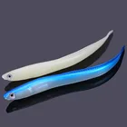 Рыболовная приманка, 3 дюйма, 14 смшт.пакет г, Мягкая приманка, маленькая, EelSuper, живая, яркая, Ricefield, искусственная приманка, синяясветящаяся, белая